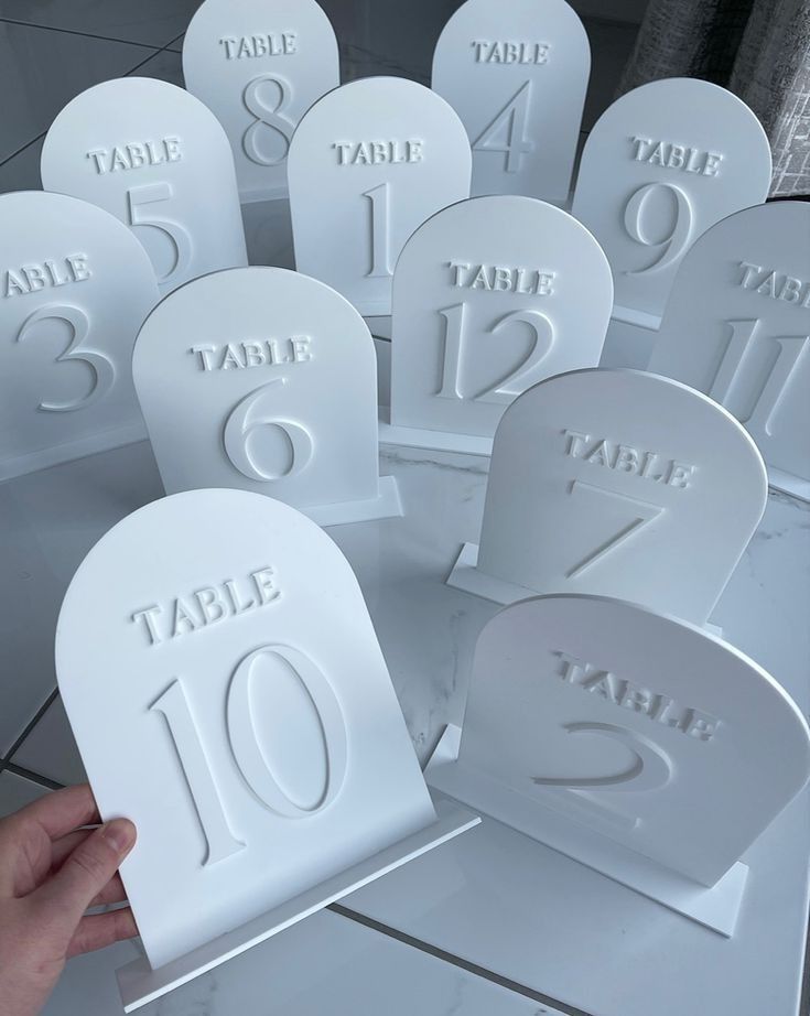 Wedding Table Numbers — Design 1 white